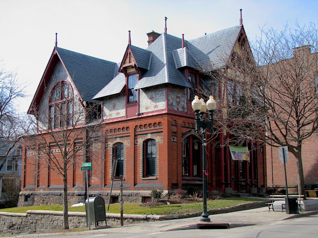 The brick exterior of the Holand Cultural Center, one of the best things to do in Beacon, New York.