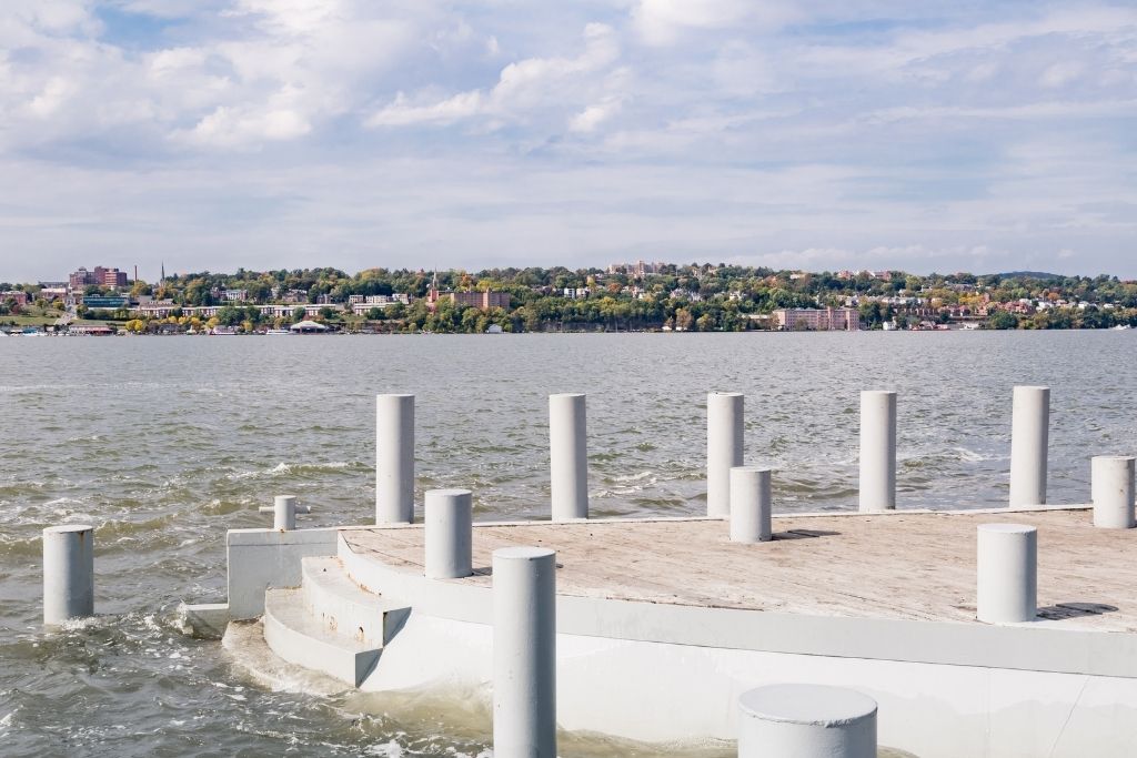 View of the Hudson from Long Dock Park, one of the best things to do in Beacon, NY. 