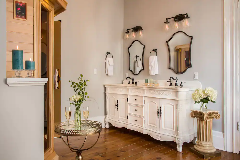 Bathroom in the Landmark Inn in Cooperstown, NY.