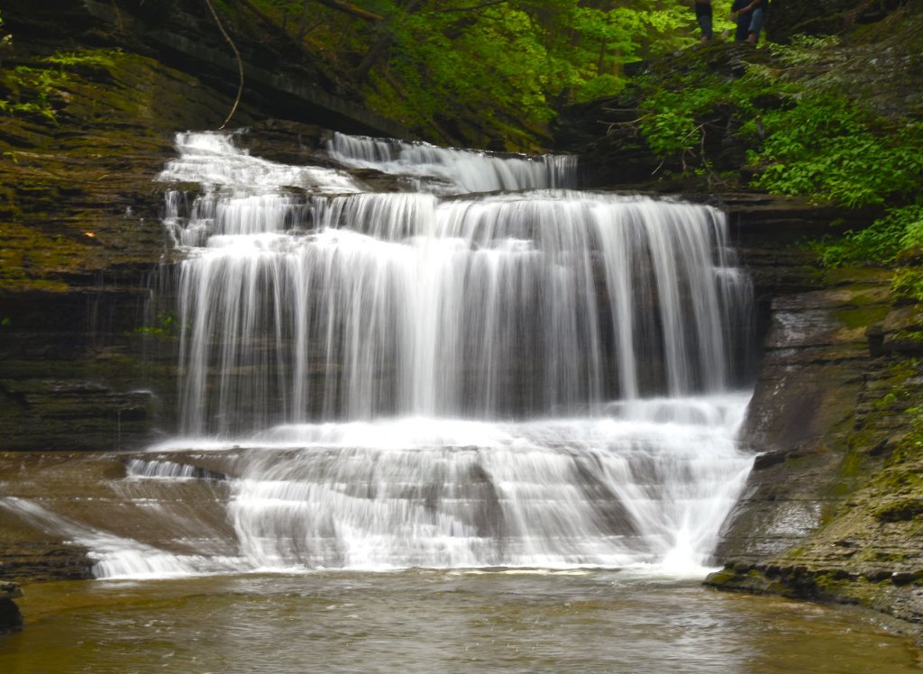 View of Buttermilk Falls and the waters below it is one of the best hikes in New York State.