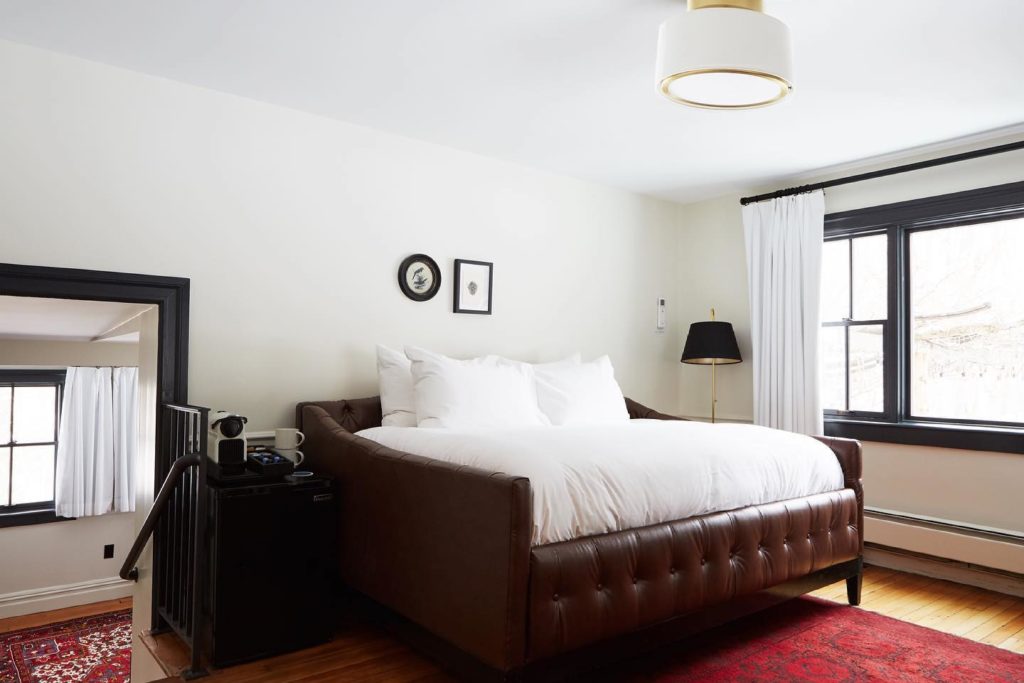 Chic interior inside a room at the Hasbrouck House in NY.