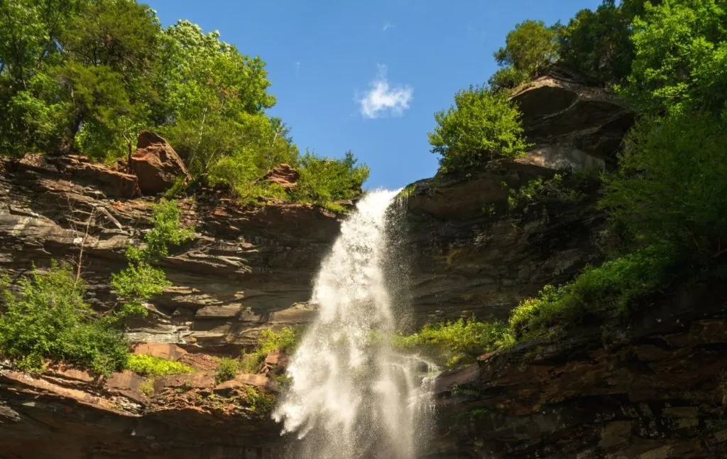 View of Kaaterskill Falls from the bottom of the falls. 
