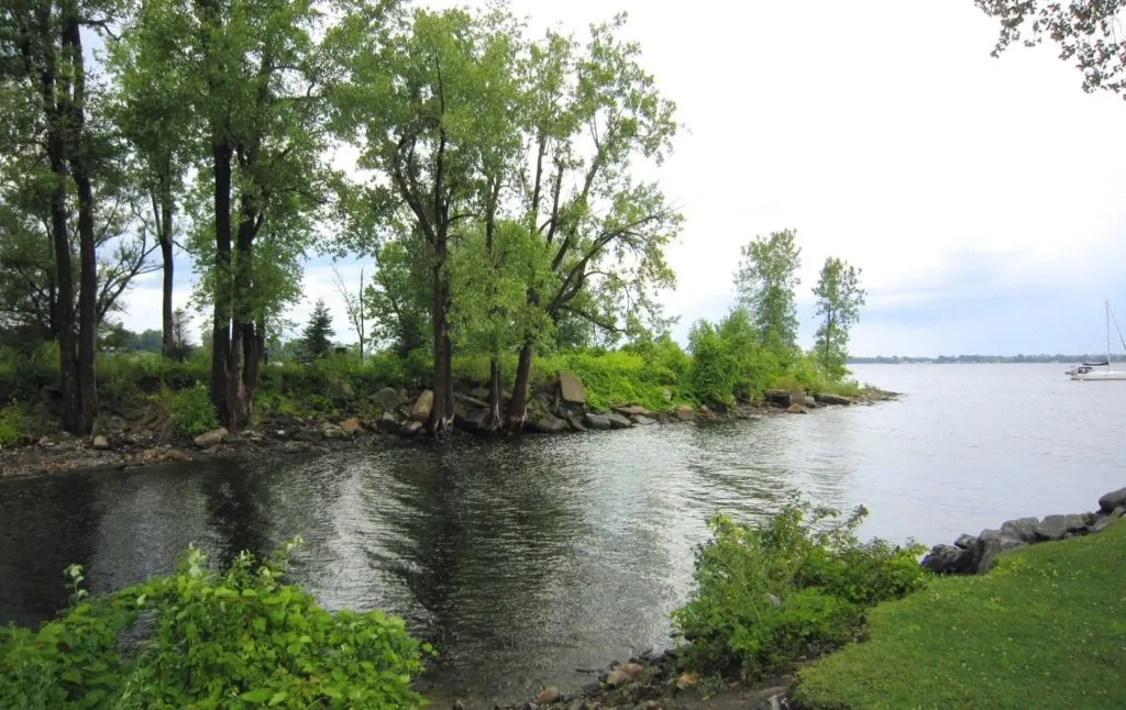 View of Lake Champlain from Plattsburgh, one fo the charming small towns in New York. 