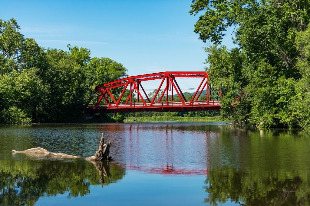 Red Bridge across a stream in the Wallkill Valley area. 