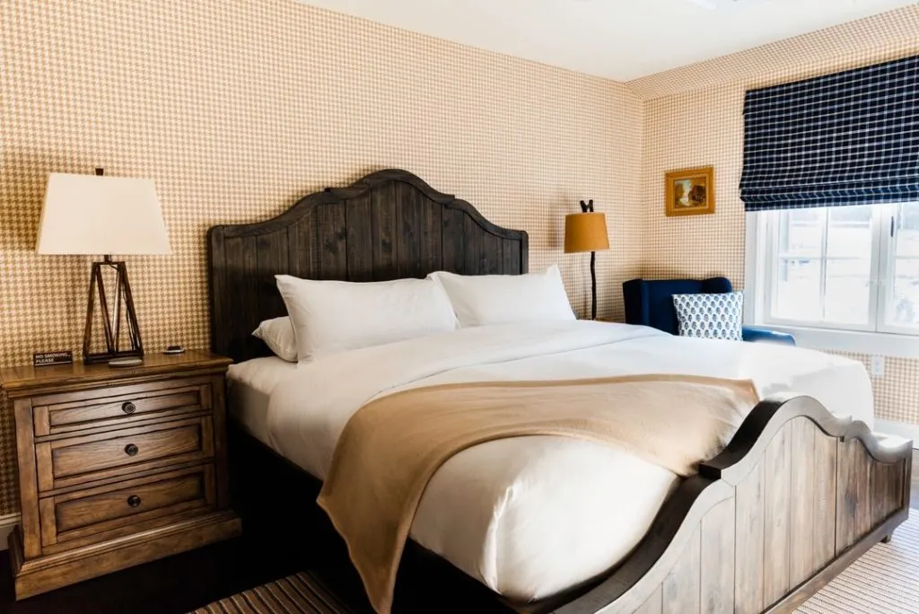 Bright and airy room inside the Shandaken Inn in the Catskills, NY. 