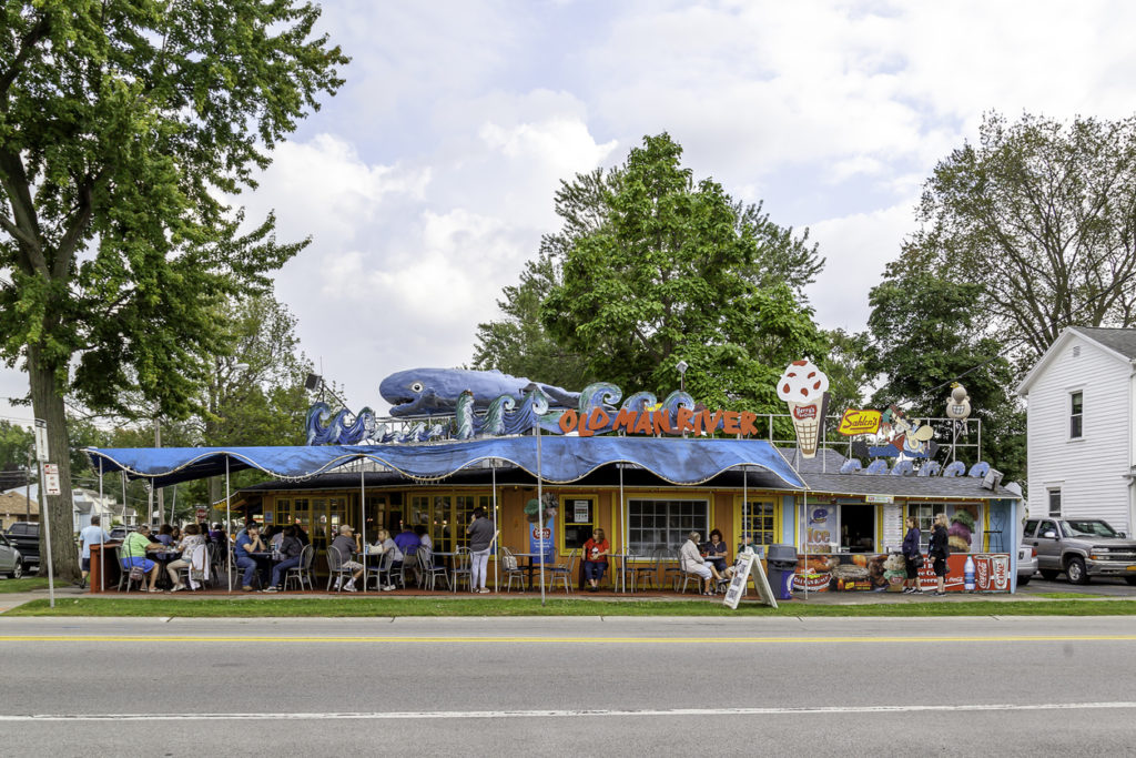  Old Man River Restaurant is a Riverside fixture known for its rooftop whale in Tonawanda, one of the best small towns in New York.