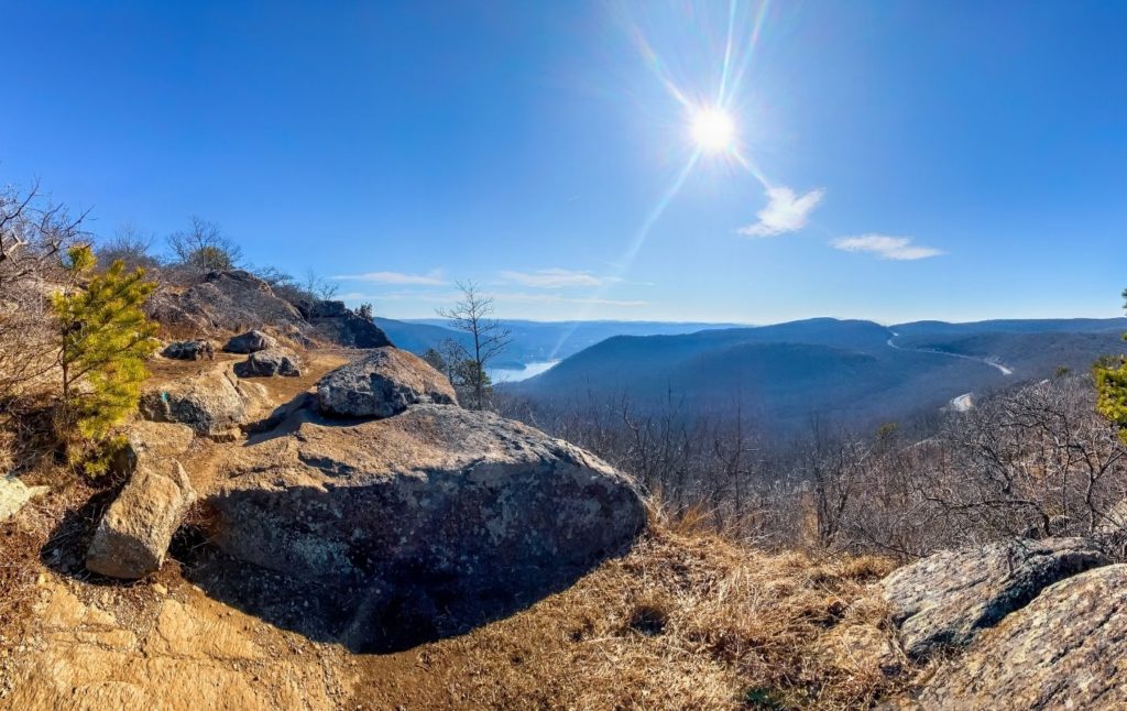 View of the Hudson River from Storm King Mountain. 