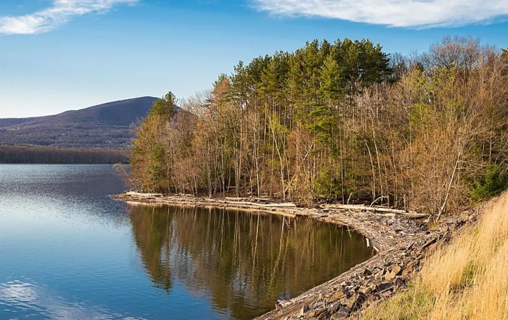 View of the Ashokan Reservoir in the Catskills