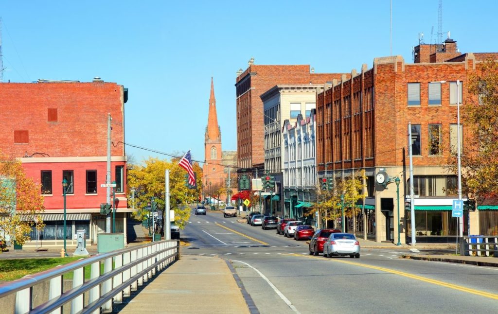 Downtown Elimira, New York. 