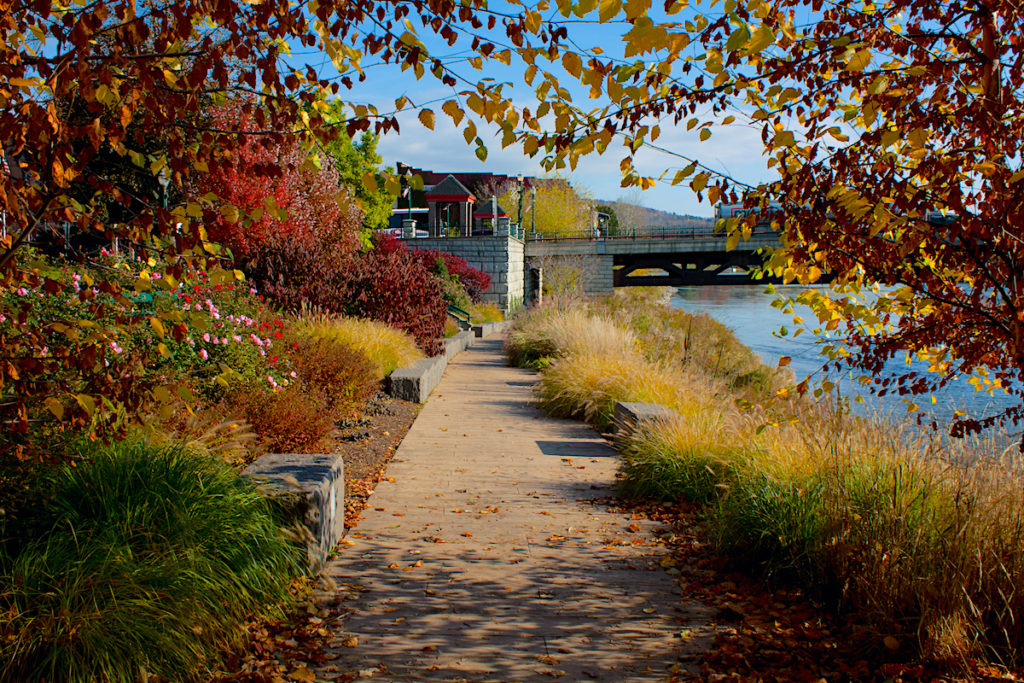 View from the Owego Riverwalk at Draper Park. One of the best things to do in Owego New York.  