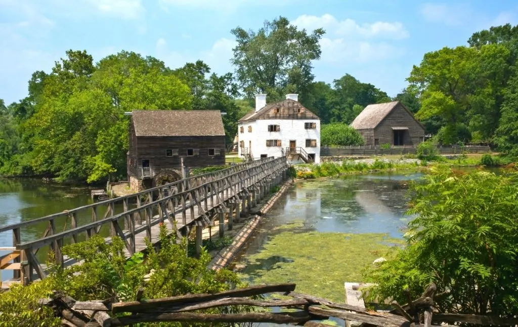 Ancient farm houses and walks ways on the water in Philipsburg Manor is one of the popular places to visit in Sleepy Hollow NY.