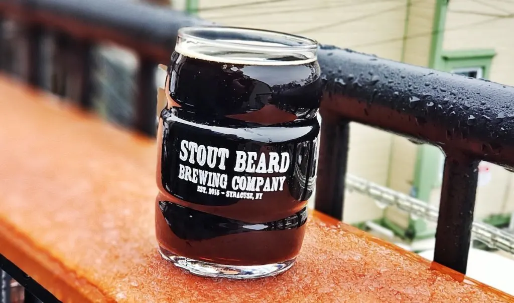 Dark beer in a glass from Stout Beard Brewing Company. 