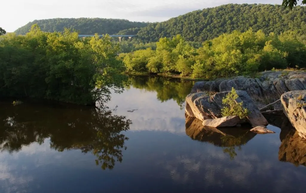 View of the Susquehanna River near Owego, NY. 