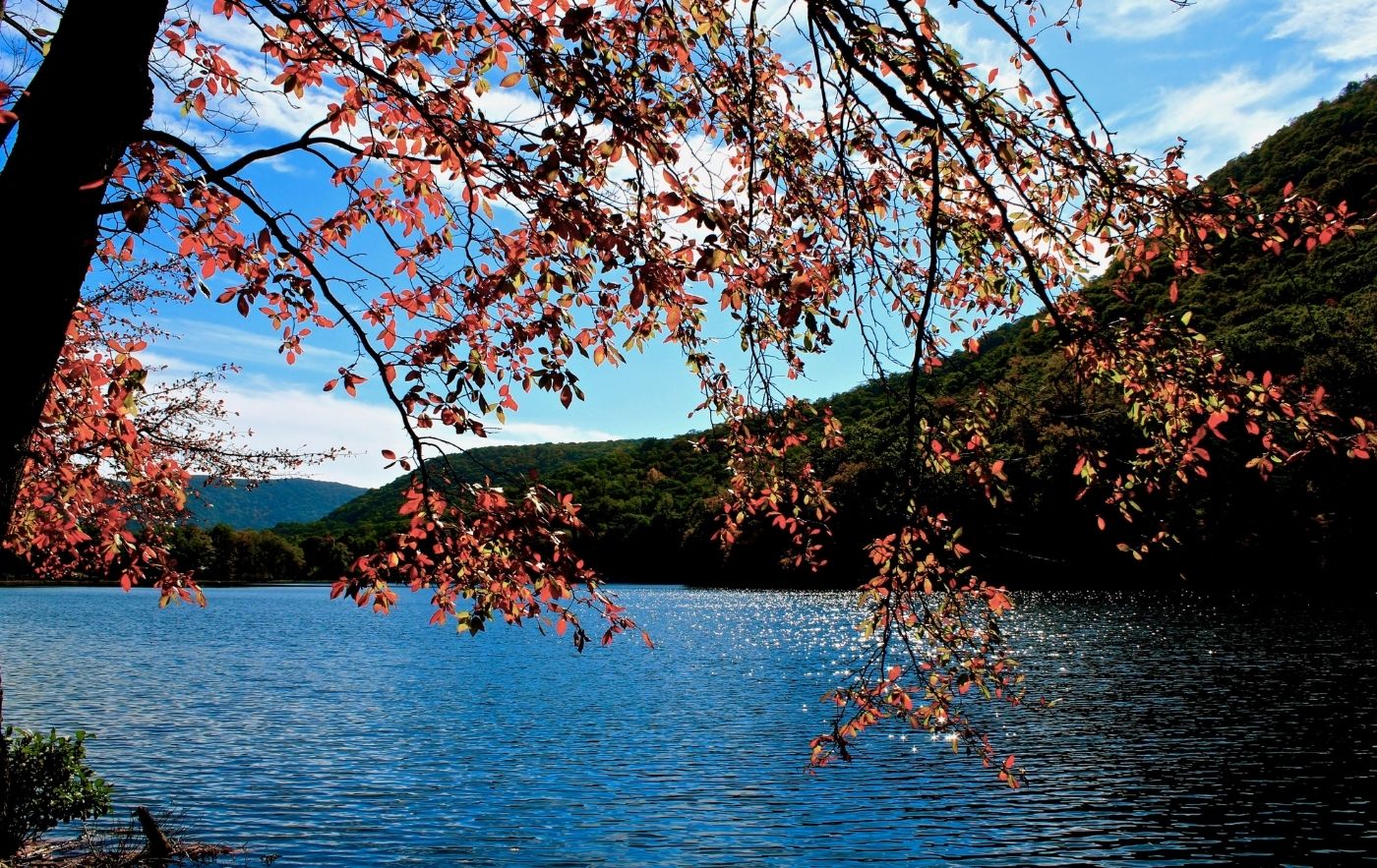 View of the lake at Bear Mountain in New York.