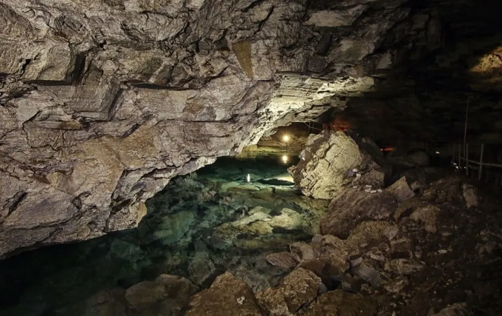 Inside Clarksville Cave in New York. Once of the best caves in New York. 