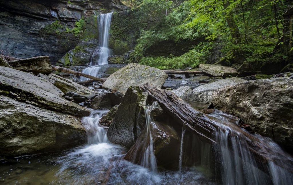 View of Cowshed Falls in Fillmore Glen State Park 