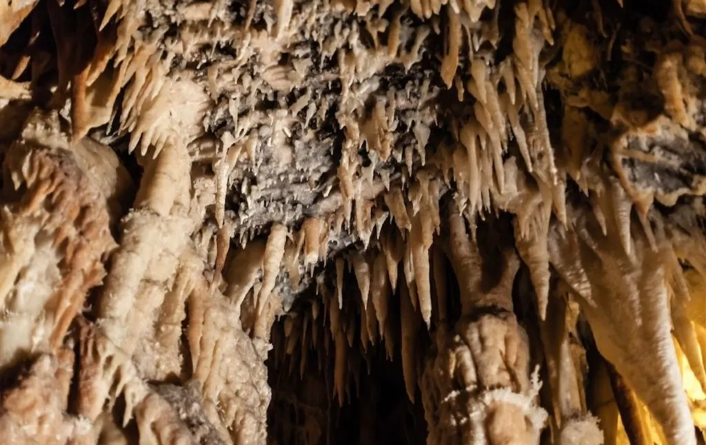 Beautiful karst topography inside a cave. 