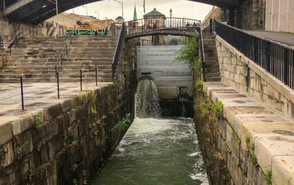Locks on the Eerie Canal in Lockport, New York.