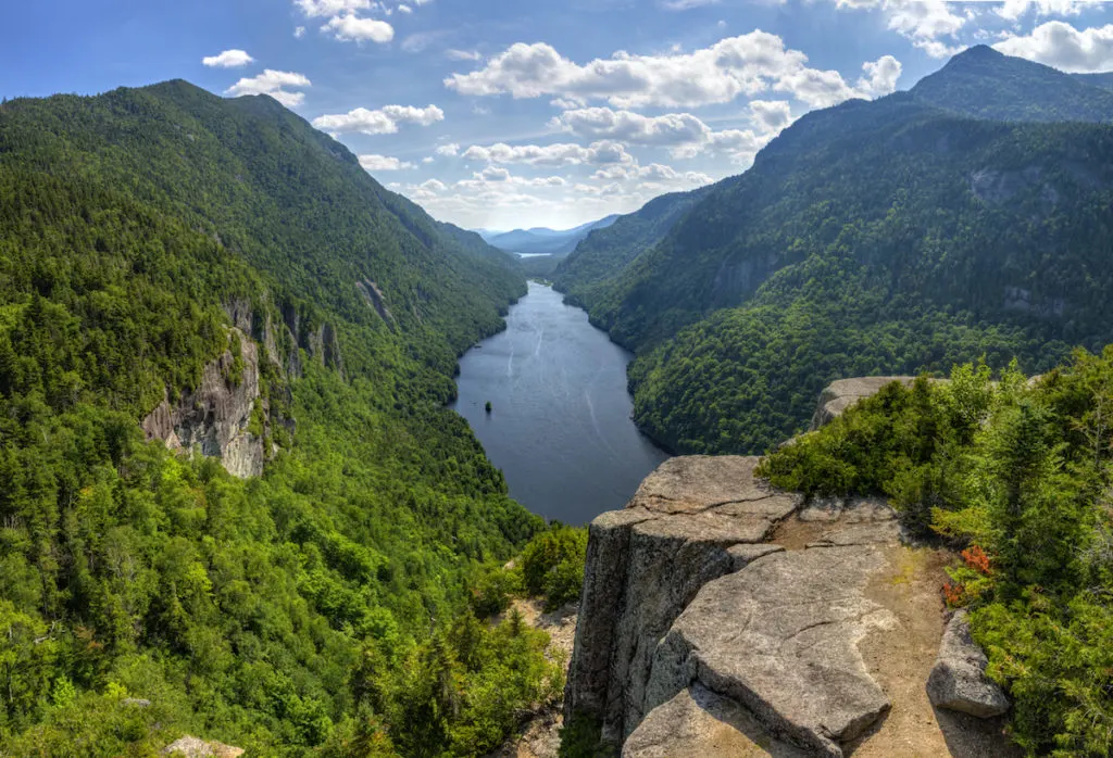 View of Lower Ausable Lake from the Indian Head Lookout in the Adirondacks. 