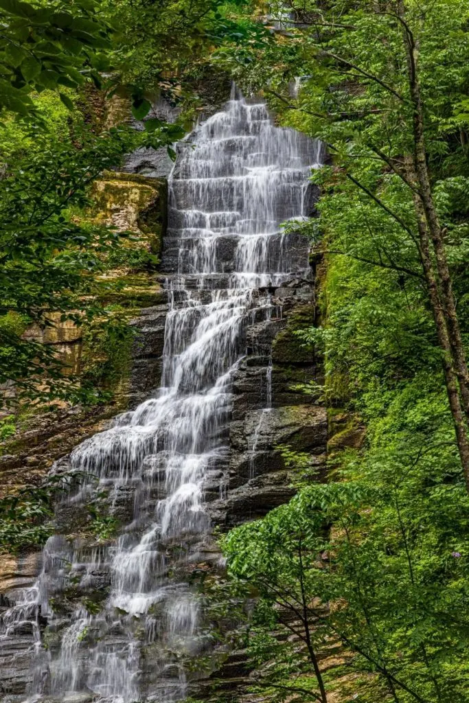 Pratts Falls in Pratts Falls Park is one of the best waterfalls near Syracuse NY. 