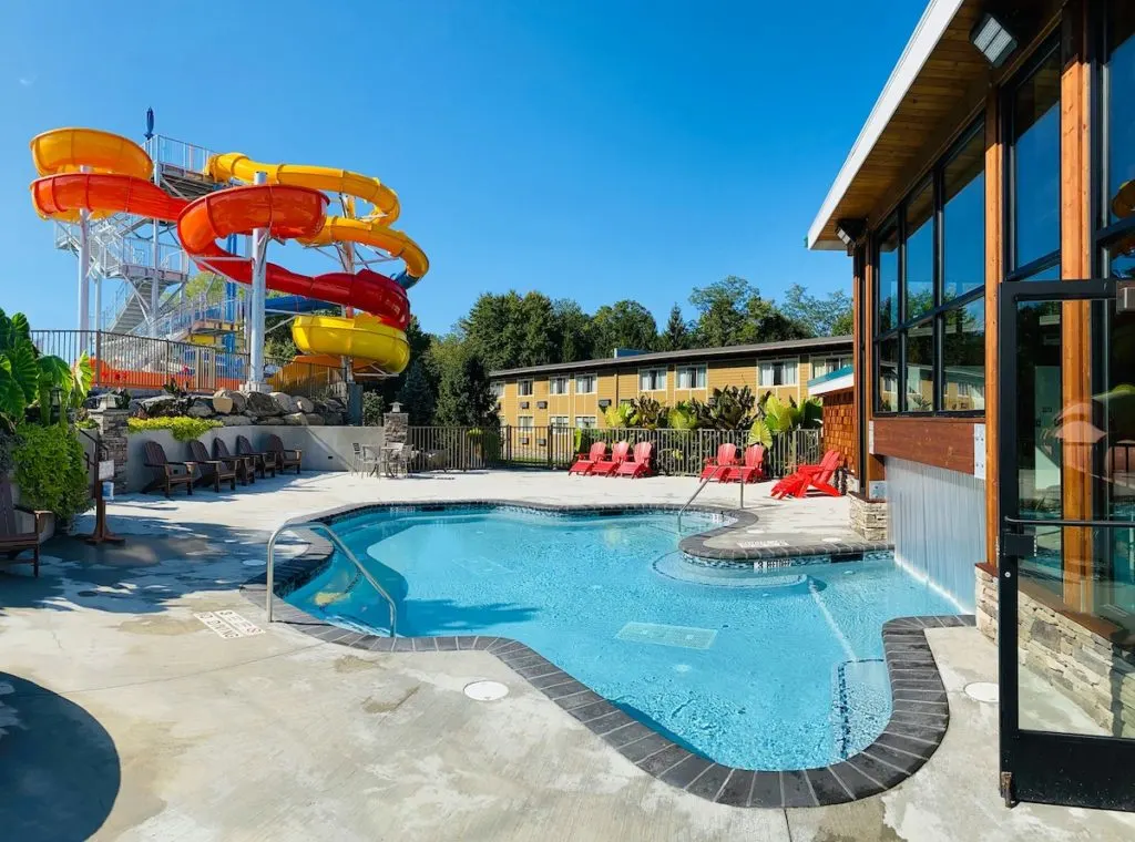 Waterpark and hot springs at Rocking Horse Ranch, one of the best all-inclusive resorts in New York. 