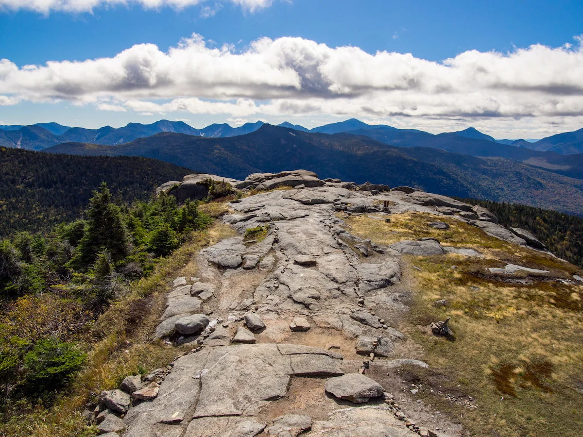 Mountain summit in the Adirondacks on one of the best day hikes in the Adirondacks. 