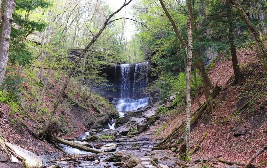 View of Tinker Falls in New York, near Syracuse. 
