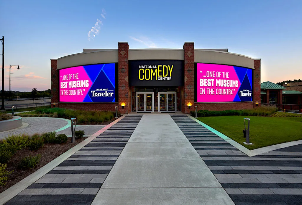 Exterior of the National Comedy Center in Jamestown, NY, one of the best things to do in Jamestown NY. 
