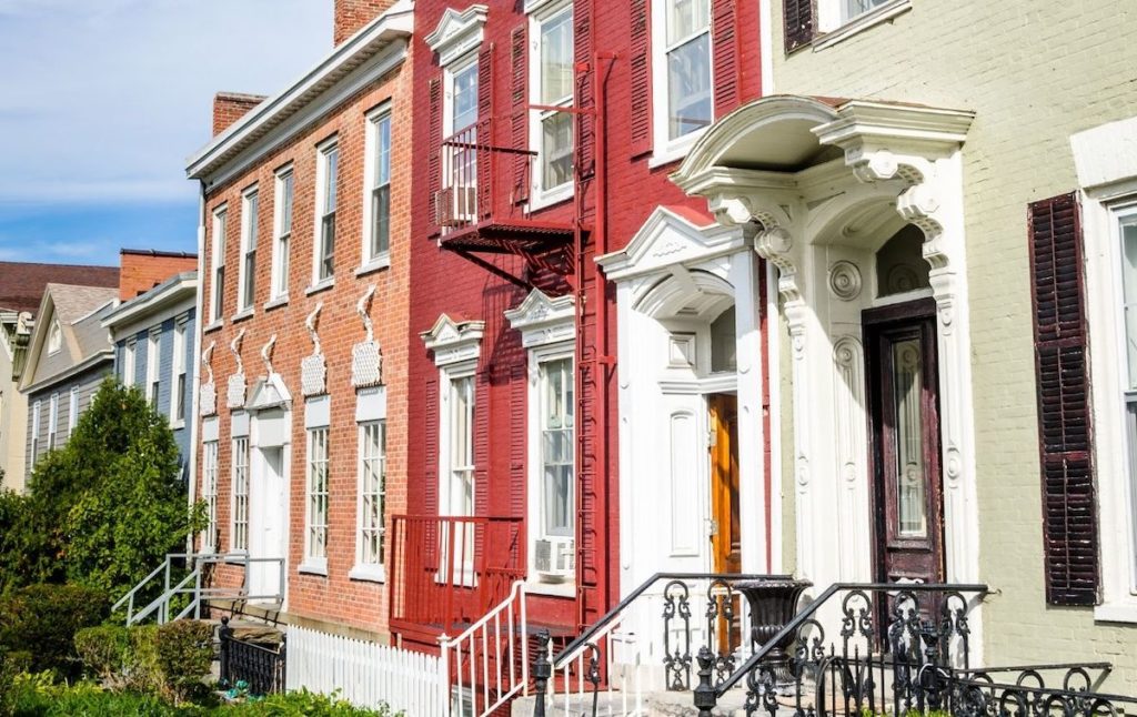 Set of historic homes in Geneva, New York. 