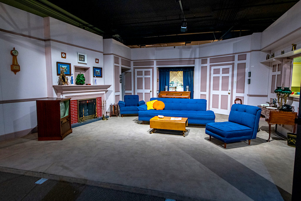 The living room featured in the I Love Lucy Show at the Lucille Ball/Desi Arnaz Museum in Jamestown, one of the best things to do in Jamestown NY. 