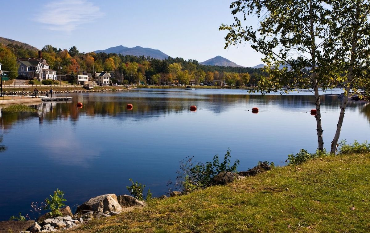 View of saranac lake, home to the best camping upstate NY has to offer.