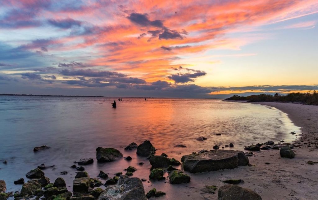 sunset on one of the best beaches in the Hamptons.