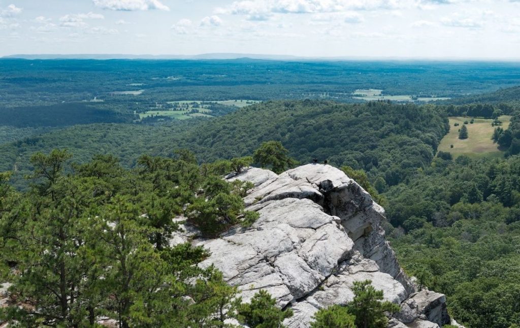 View of Mohonk Preserve from Bonticou Crag, one of the best hikes near New York City. 