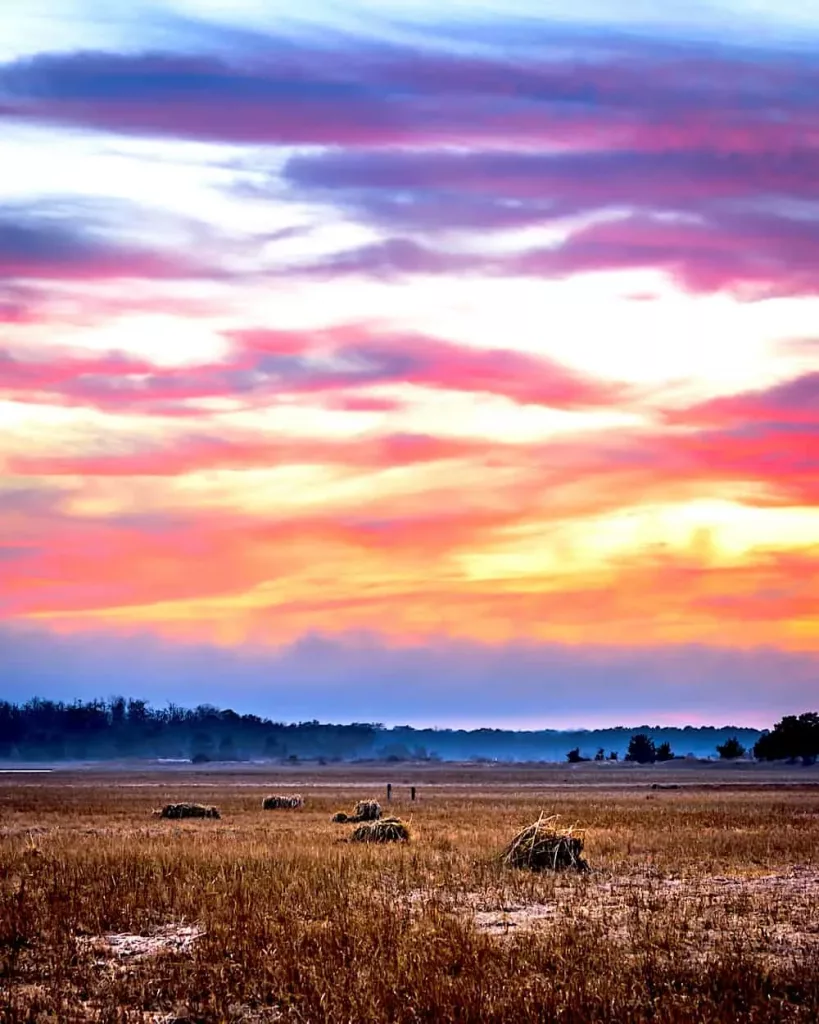 Sun setting over Hubbard County Park and one of the best hikes in Long Island. 