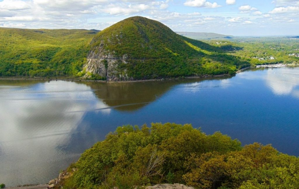 Aerial view of the Hudson Highlands and one of the best state parks in New York.