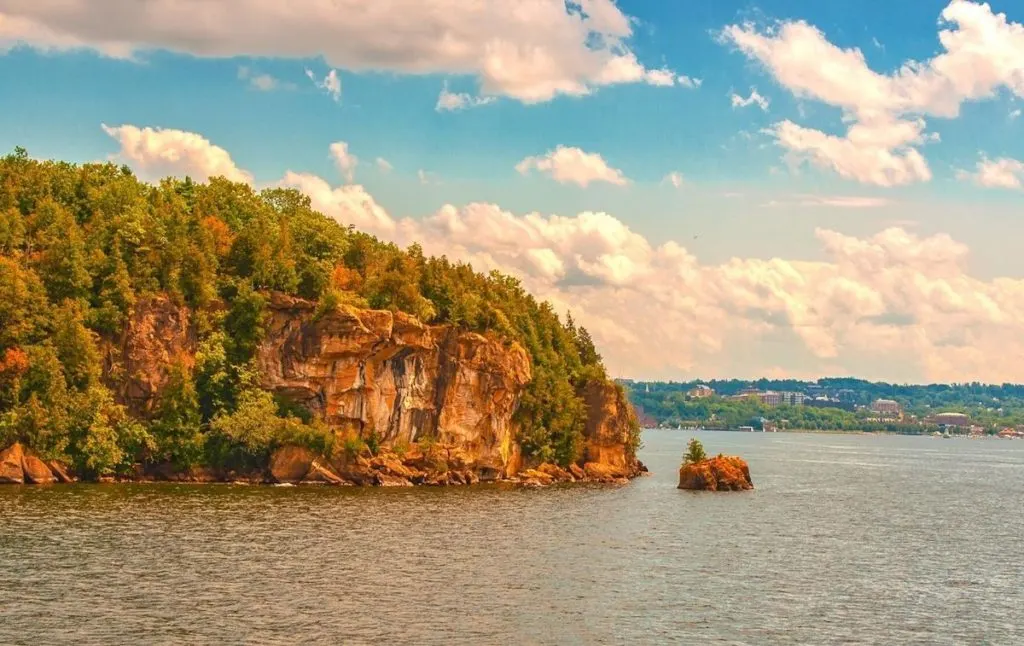 Picturesque island in Lake Champlain, one of the top lakes in New York