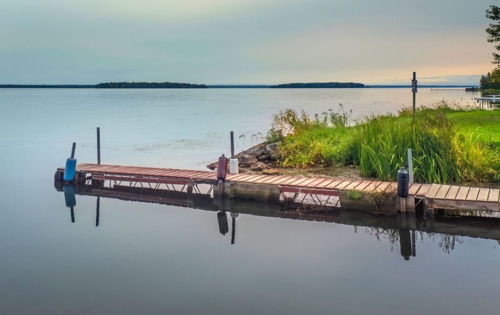 View of the dock on Oneida Lake, one of the best lakes in upstate NY. 