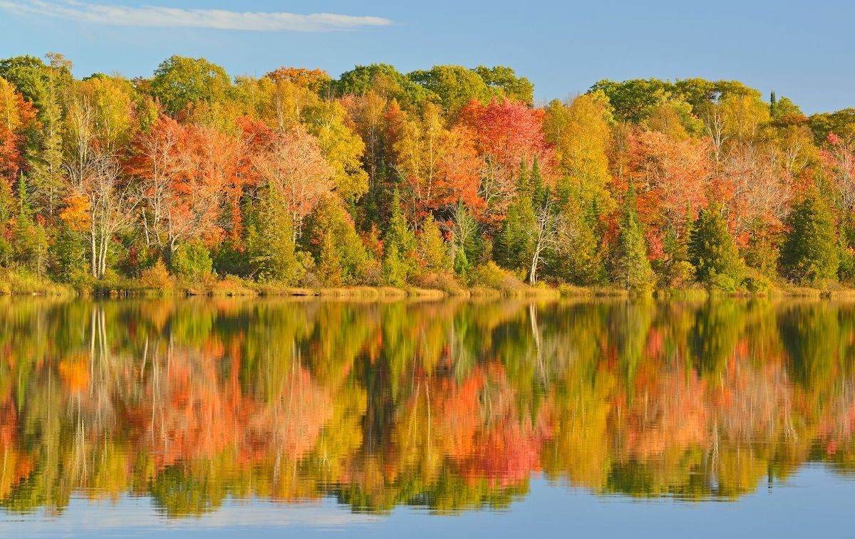 View of one of the best lakes in New York - Seneca Lake - in the fall.