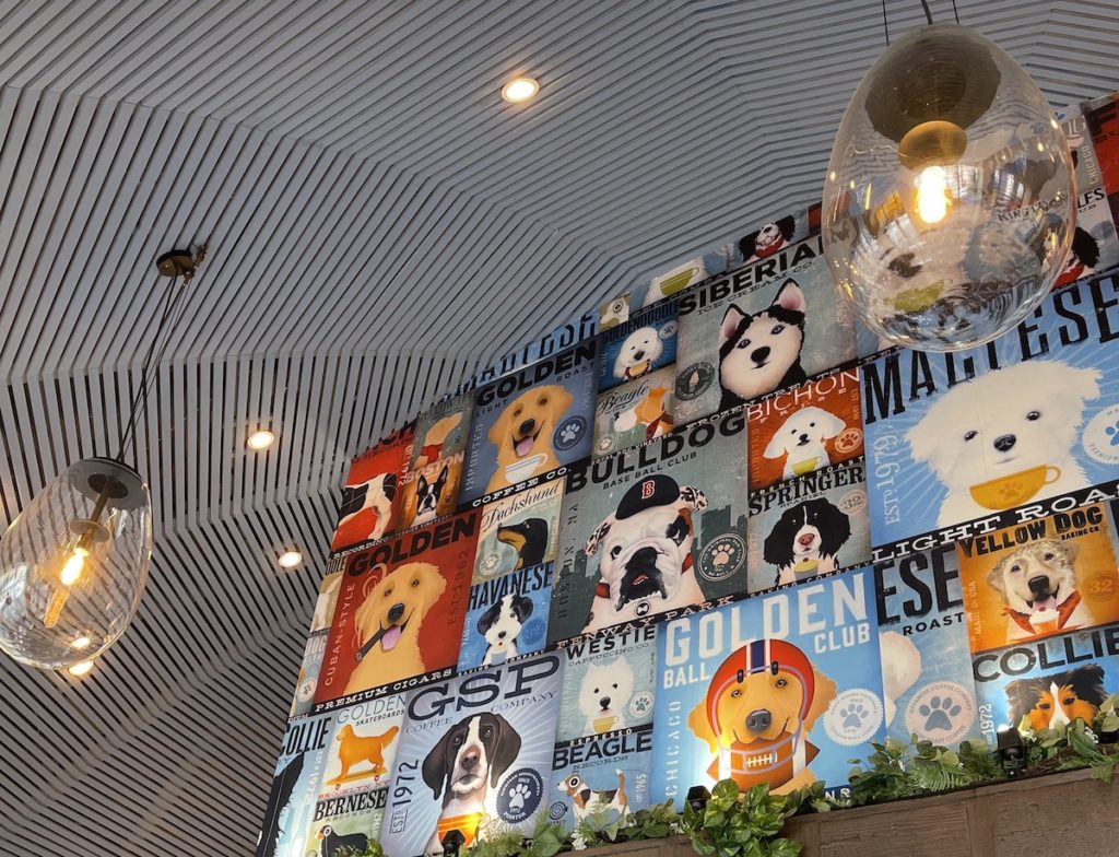 Dog-inspired decor at Barking Dog, one of the most unusual restaurants in NYC. 