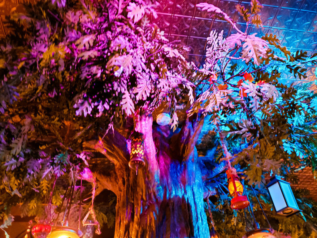 The vibrant, fantasy-inspired decor of the Cauldron in NYC, 