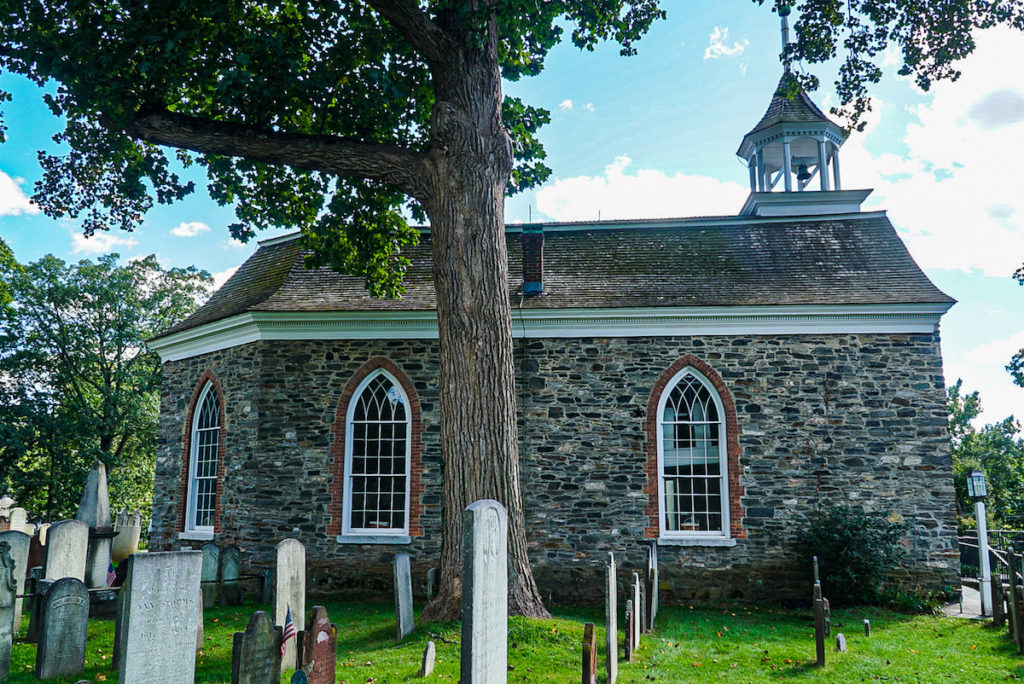 Exterior of the Dutch Reformed Church, one fo the best things to do in Sleepy Hollow. 