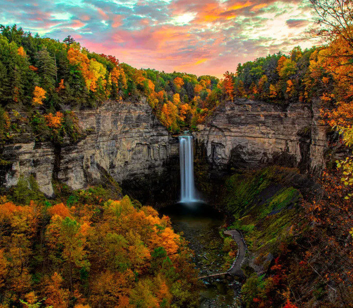 Beautiful view at Finger Lakes Taughannock Falls