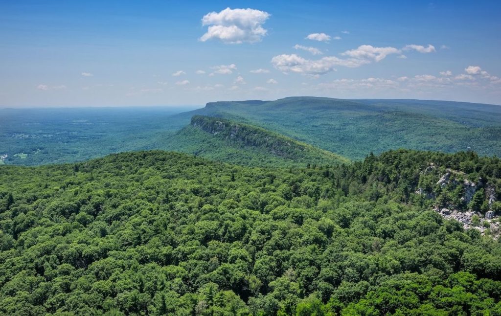 Aerial view of the Shawangunk Mountains, one of the best things to 