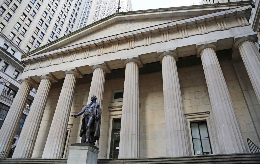 The Greek Revival style edifice of NYC’s Federal Hall.