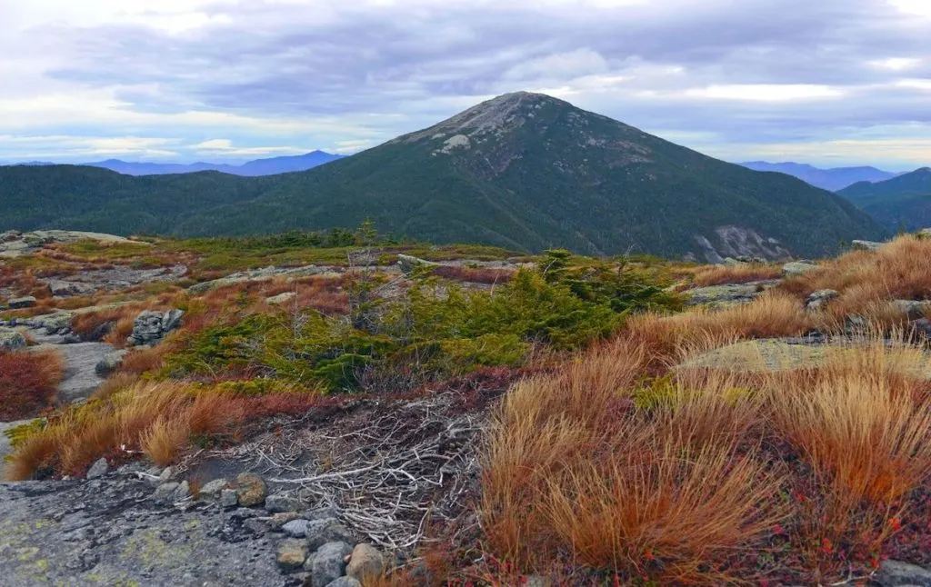 View of the Mount Marcy trail from the top of Skylight Mountain. 