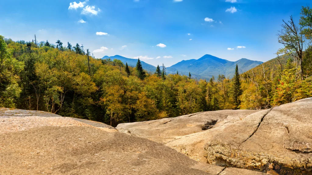 View of Algonquin Peak from Indian Falls on the Mount Marcy hike. 