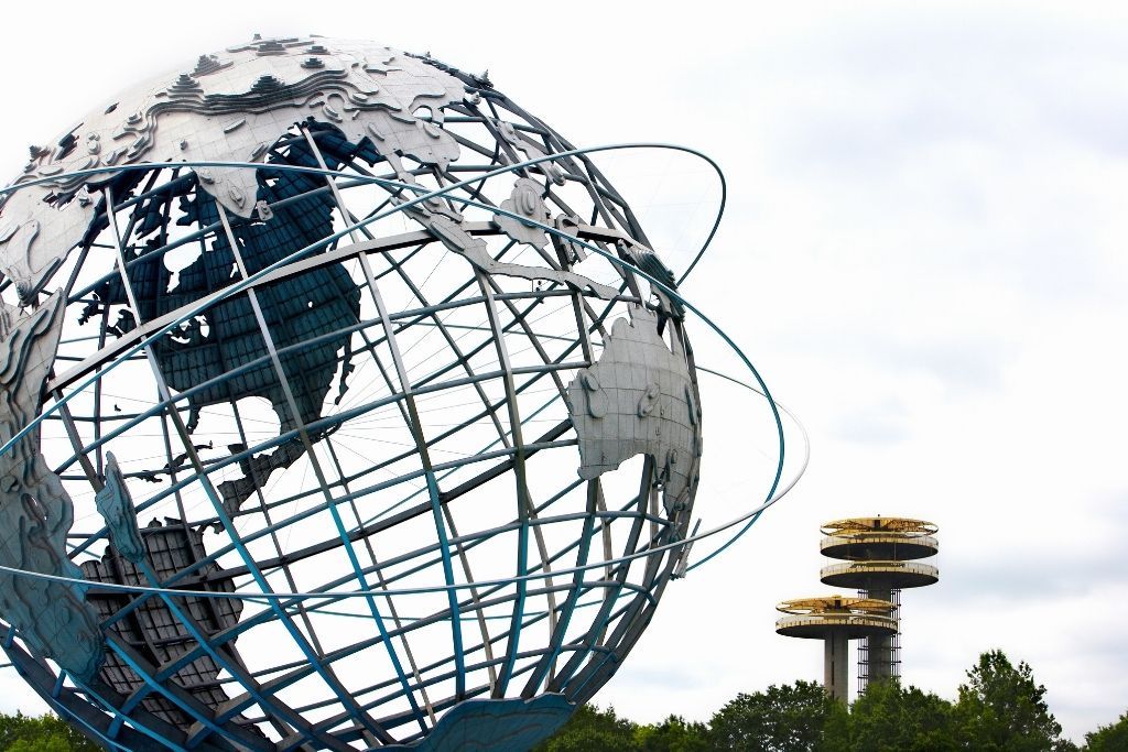 View of the Unisphere at Flushing Meadow Corona Park, a place to add to your New York City bucket list.
