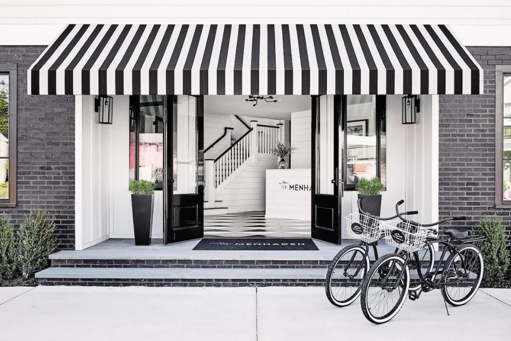 Exterior of the Menhaden Hotel, one of the best hotels in the Hamptons.