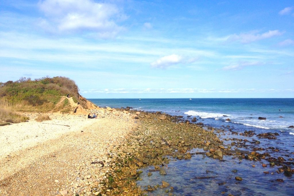 Rocky beach in Montauk, one of the best Montauk beaches. 