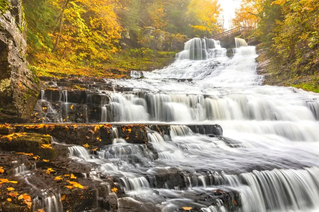 View of Rensselaerville Falls, one of the best waterfalls near Albany NY. 